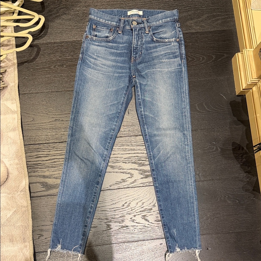 Moussy Distressed Blue Skinny Jeans